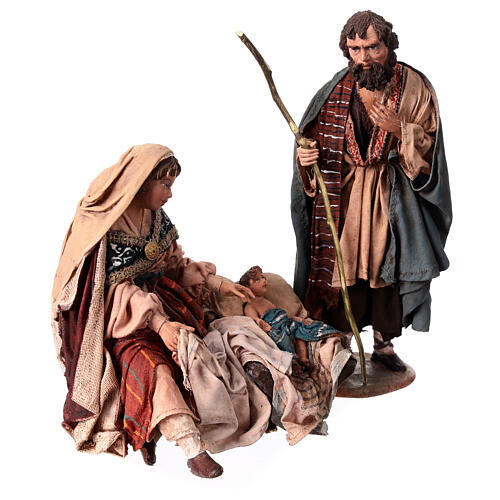 Nativité Marie assise et Joseph debout 18 cm Angela Tripi 3