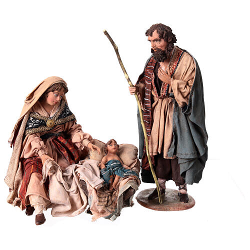 Natività Maria seduta e Giuseppe in piedi 18 cm Angela Tripi 1