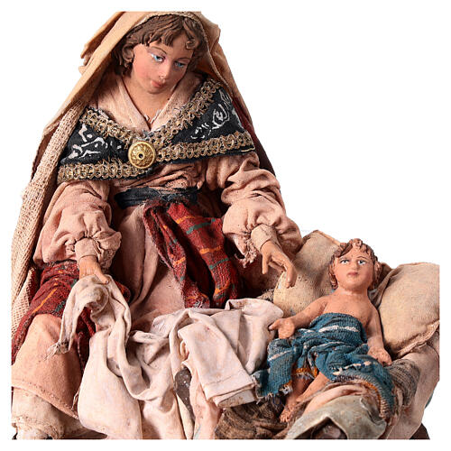 Natività Maria seduta e Giuseppe in piedi 18 cm Angela Tripi 6