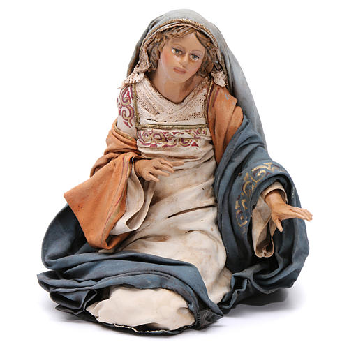 Nativité Marie à genoux et Joseph avec turban 18 cm Angela Tripi 3
