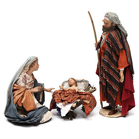Natividade Virgem Maria ajoelhada e São Jose com turbante 18 cm Angela Tripi