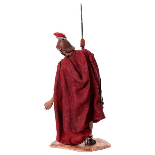 Römischer Soldat in gebeugter Haltung, für 18 cm Krippe von Angela Tripi, Terrakotta 6