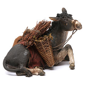 Angela Tripi Nativity scene: Lying donkey with baskets by Angela Tripi 18 cm
