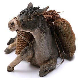 Angela Tripi Nativity scene: Lying donkey with baskets by Angela Tripi 18 cm