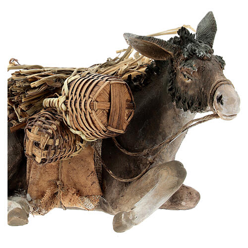 Donkey with load by Angela Tripi 18 cm 2