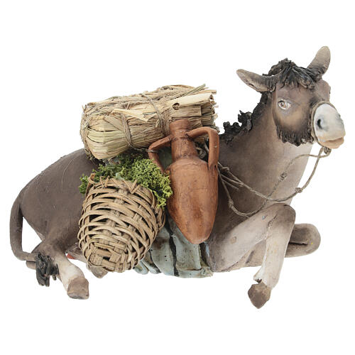 Donkey with load by Angela Tripi 18 cm 2