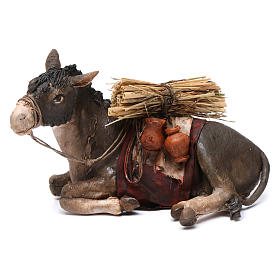 Presepe Angela Tripi: Asino accovacciato con carico 18 cm Angela Tripi