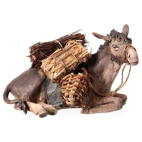 Laying donkey 18cm Angela Tripi Nativity Scene figurine 1