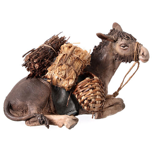 Laying donkey 18cm Angela Tripi Nativity Scene figurine 2