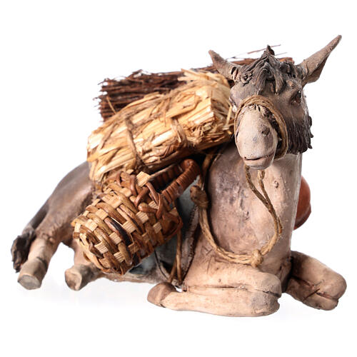 Laying donkey 18cm Angela Tripi Nativity Scene figurine 3