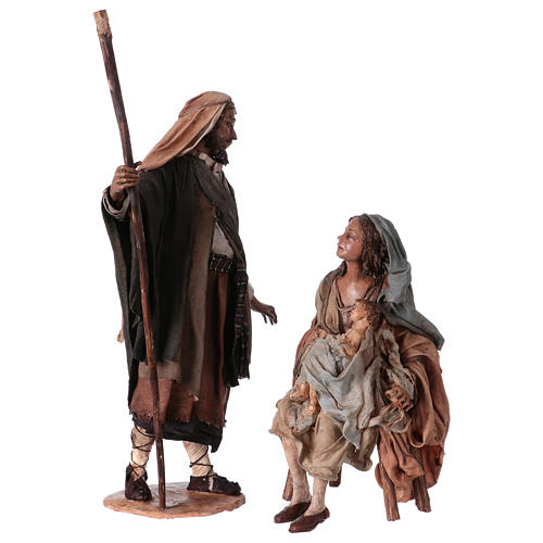 Natividad 3 piezas con Virgen sentada belén Angela Tripi 30 cm 1