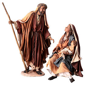 Natività 3 pz con Madonna seduta presepe Angela Tripi 30 cm