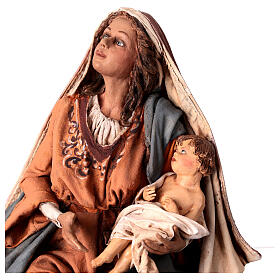 Natività 3 pz con Madonna seduta presepe Angela Tripi 30 cm