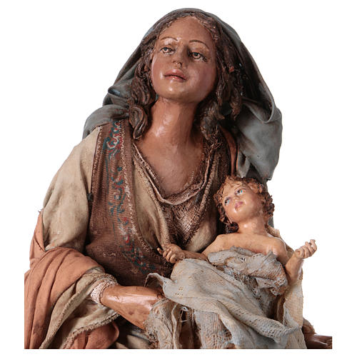 Natividade Três Figuras Virgem Maria Sentada Presépio Angela Tripi 30 cm 4