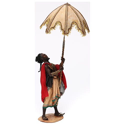 Esclavo con paraguas 30 cm belén Angela Tripi 3