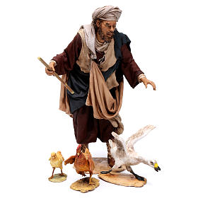 Crèche Noel Angela Tripi: Berger qui chasse une oie crèche 30 cm Angela Tripi Crèche Noel Angela Tripi: Berger qui chasse une oie crèche 30 cm Angela Tripi