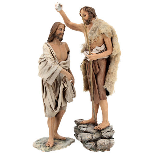Szene Taufe Christi, für 30 cm Krippe von Angela Tripi, Terrakotta 1