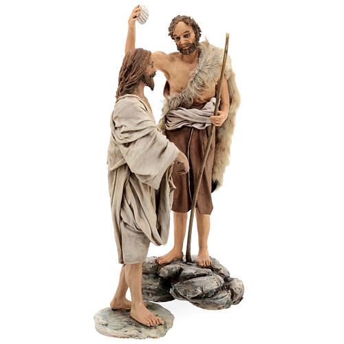 Szene Taufe Christi, für 30 cm Krippe von Angela Tripi, Terrakotta 5