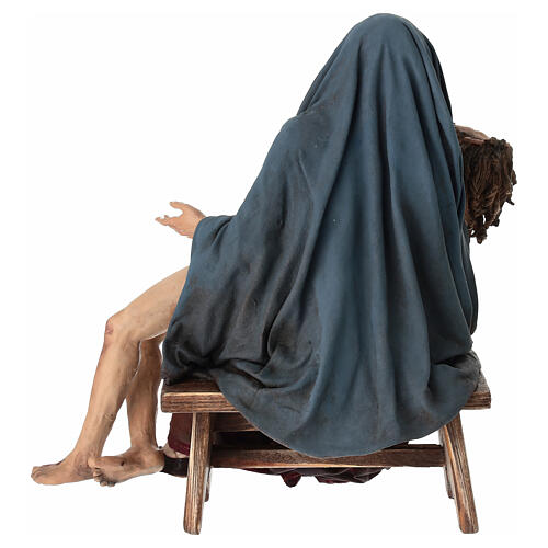 Pietà, Szene der Kreuzabnahme, für 30 cm Krippe von Angela Tripi, Terrakotta 11