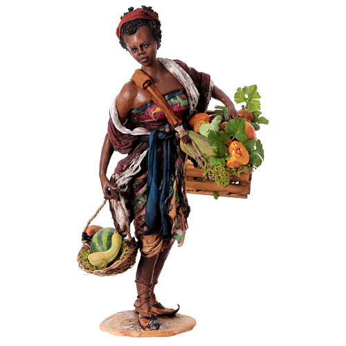 Esclave avec citrouilles crèche 30 cm Angela Tripi 1