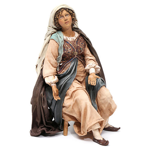 Verkündigung an Maria, Szene, für 30 cm Krippe von Angela Tripi, Terrakotta 4