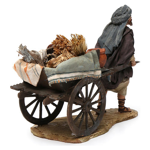 Fazendeiro com Carrinho de mão Presépio Angela Tripi 13 cm 3