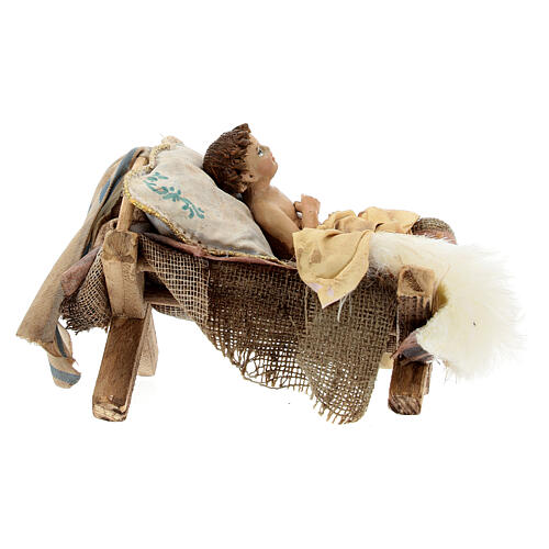 Baby Jesus in his cradle by Angela Tripi 18 cm 6