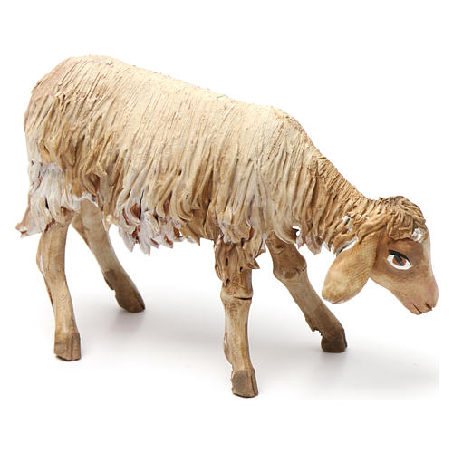 Mouton accroupi terre cuite crèche 18 cm Angela Tripi 2