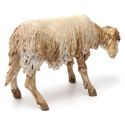 Mouton accroupi terre cuite crèche 18 cm Angela Tripi 3