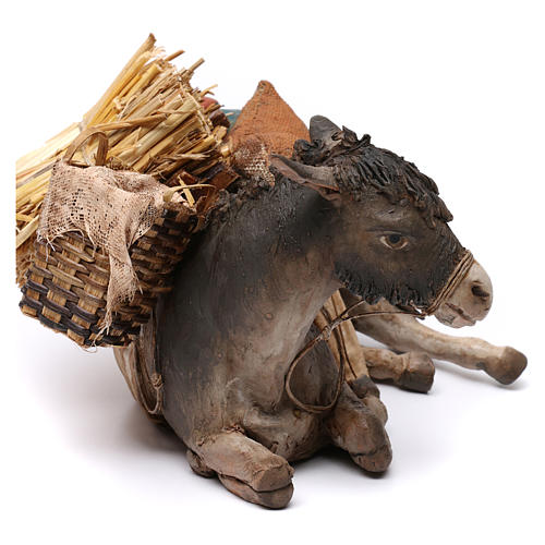 Sitzender Esel mit Warenladung 30cm Angela Tripi 2