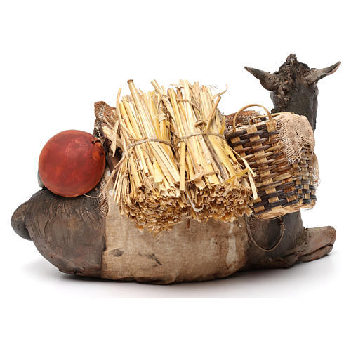 Sitzender Esel mit Warenladung 30cm Angela Tripi 5