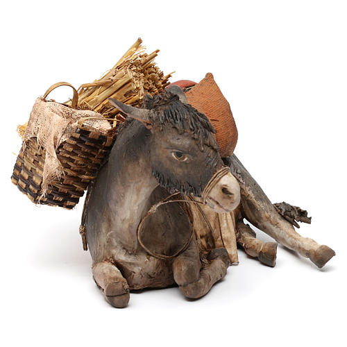 Sitting loaded donkey for 30 cm Nativity scene by Angela Tripi 4