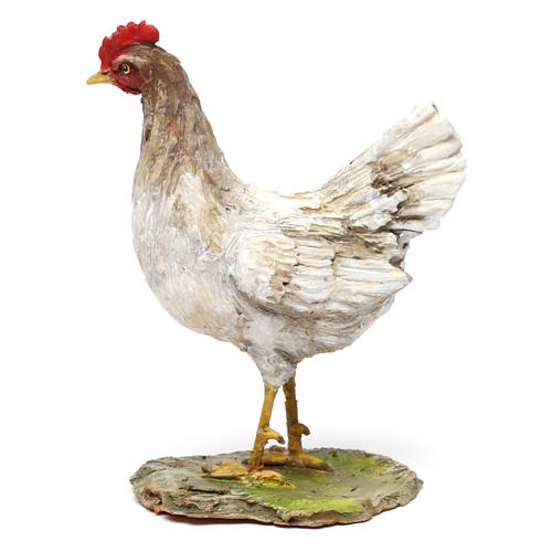 White chicken for Nativity Angela Tripi 30 cm 2