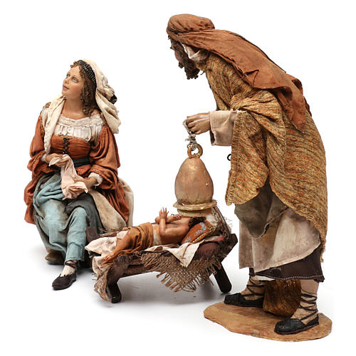 Nativity in 3 pcs, Joseph holding a lantern by Angela Tripi 30 cm 3