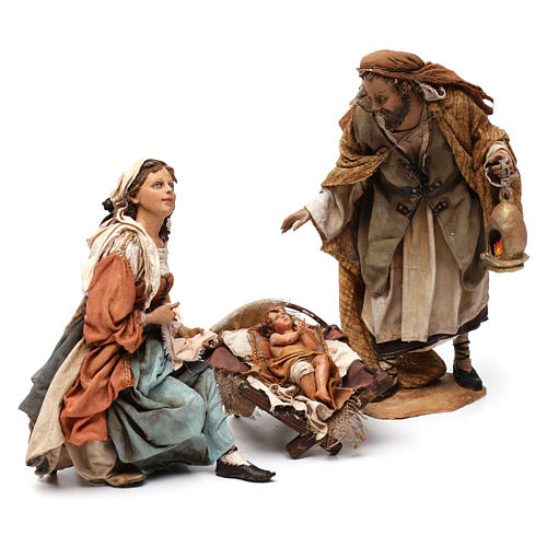 Nativity in 3 pcs, Joseph holding a lantern by Angela Tripi 30 cm 4