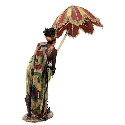 Stehender Diener mit Schirm, für 30 cm Krippe von Angela Tripi, Terrakotta 13
