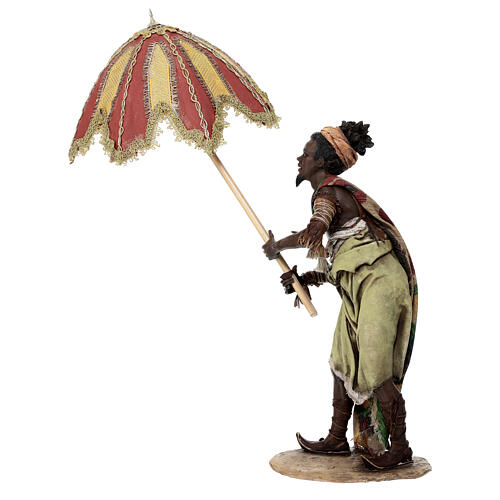 Serviteur avec parapluie 30 cm crèche Angela Tripi 5