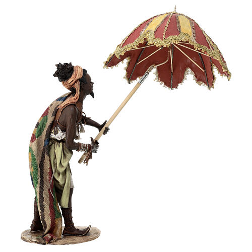 Serviteur avec parapluie 30 cm crèche Angela Tripi 7