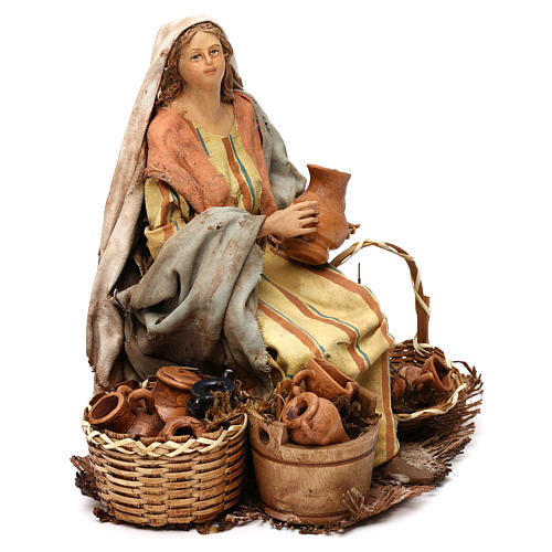 Nativity Scene figurine Woman selling vases, Angela Tripi 18 cm 4