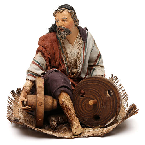 Nativity Scene figurine Man with wheels, Angela Tripi 18 cm 1