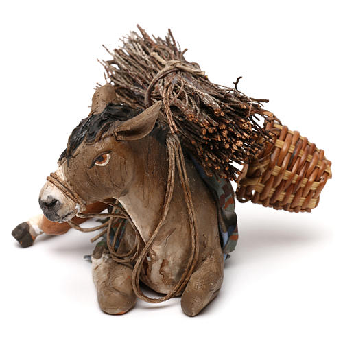 Nativity Scene figurine Loaded donkey, Angela Tripi 13 cm 2