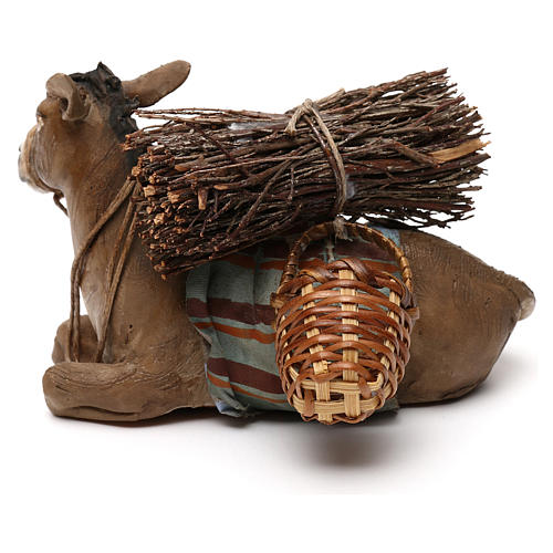 Nativity Scene figurine Loaded donkey, Angela Tripi 13 cm 3