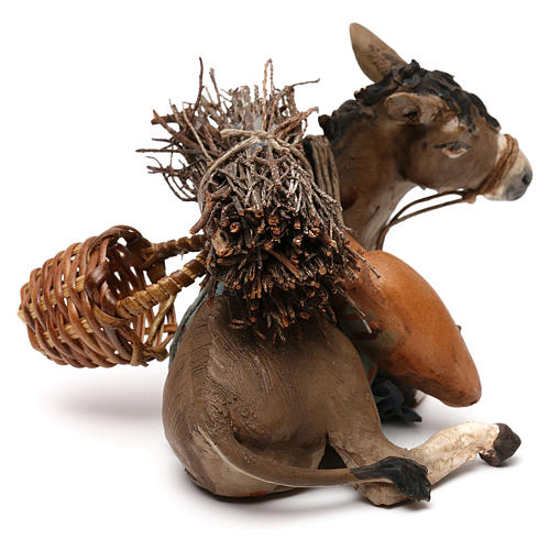Nativity Scene figurine Loaded donkey, Angela Tripi 13 cm 4