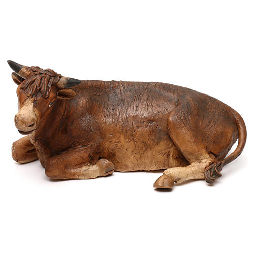 Brown ox resting, 18 cm in terracotta Tripi 1