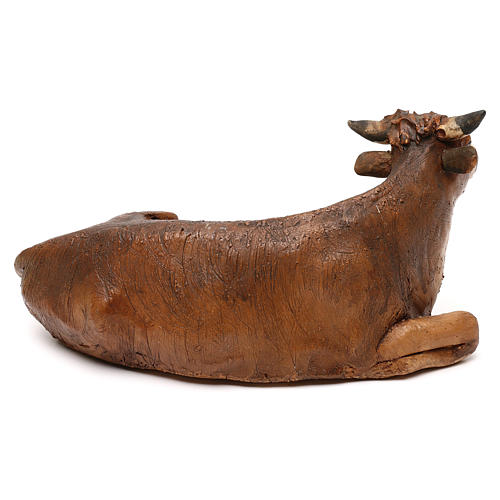 Brown ox resting, 18 cm in terracotta Tripi 3
