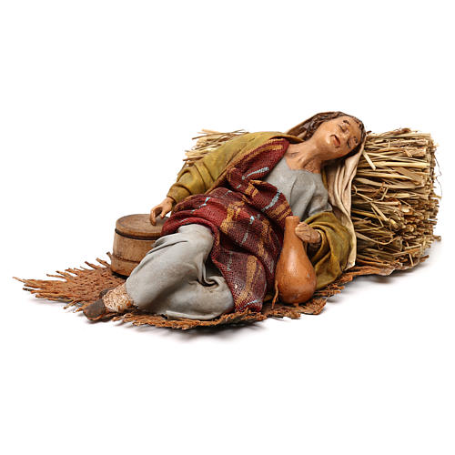 Nativity Scene figurine Woman sleeping, Angela Tripi 13 cm 3