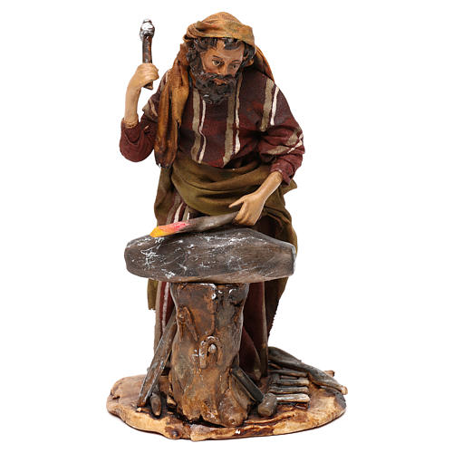 Nativity Scene figurine Man with anvil, Angela Tripi 18 cm 1