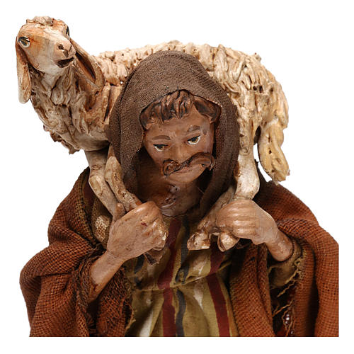 Nativity Scene figurine Man carrying sheep, Angela Tripi 13 cm 2