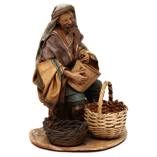 Shepherd with baskets, 18 cm nativity Angela Tripi 4