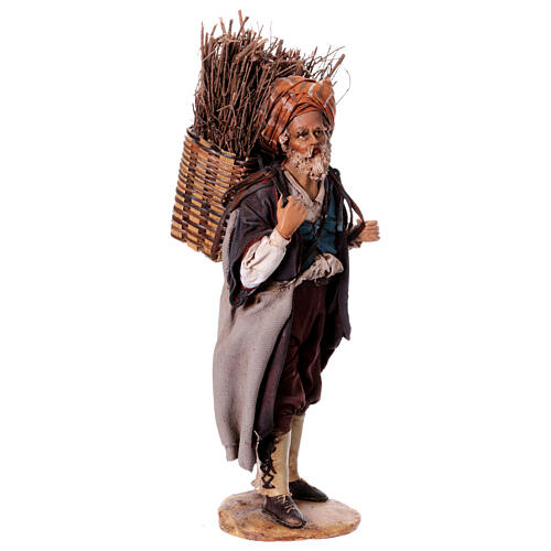 Shepherd with fire wood, 18 cm Angela Tripi nativity 5